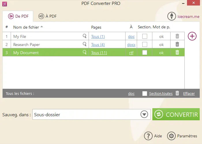 Convertir les PDF en DOC, DOCX ou RTF Convertir les PDF en DOC, DOCX ou RTF